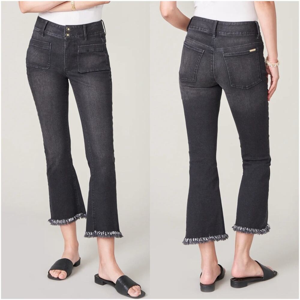 NEW spartina 449 Juliette High Rise Kick Flare Jean Charcoal Wash